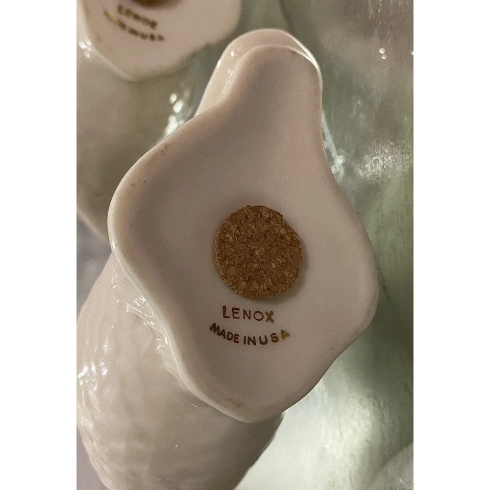 Lenox Quail / Dove Porcelain Salt & Pepper Shakers, Gamebirds Gold Beak, Figural